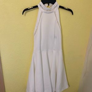 white knee length dress